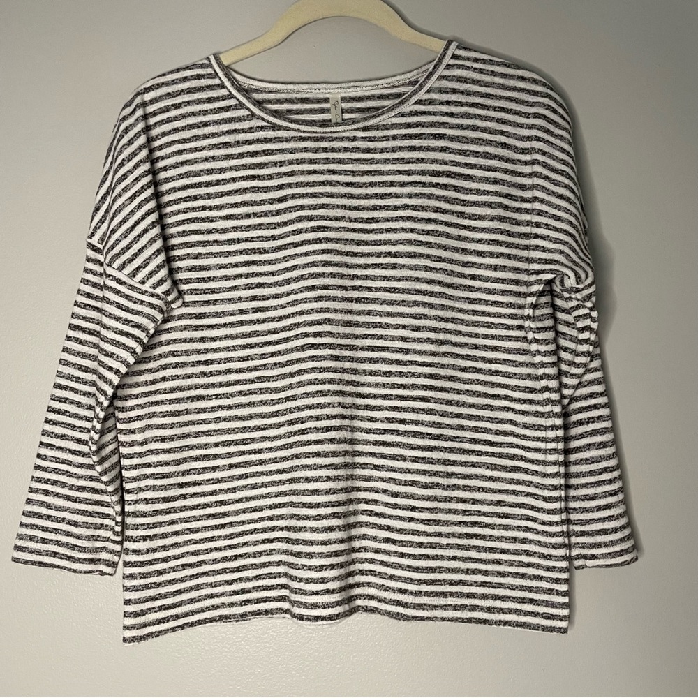 Rylee + Cru Black and White Striped Long Sleeve Tee